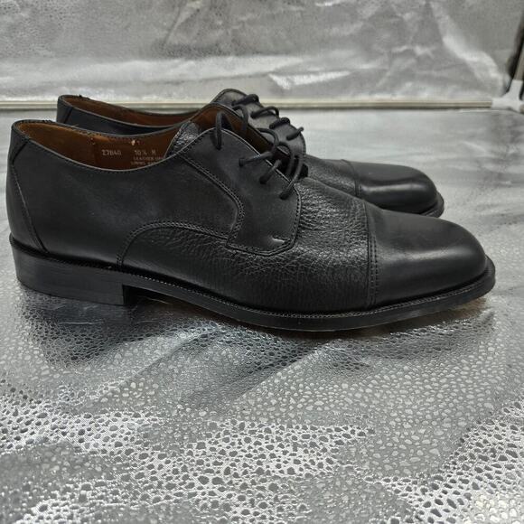 Bostonians Men's Black Leather Lace Up Cap Toe Oxfords Dress Shoes, Size 10.5 M - Picture 2 of 11
